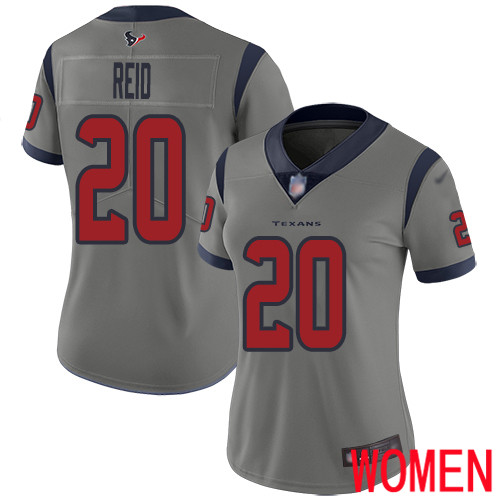 Houston Texans Limited Gray Women Justin Reid Jersey NFL Football #20 Inverted Legend->houston texans->NFL Jersey